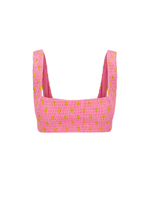 Pink & Marigold Polka Crop