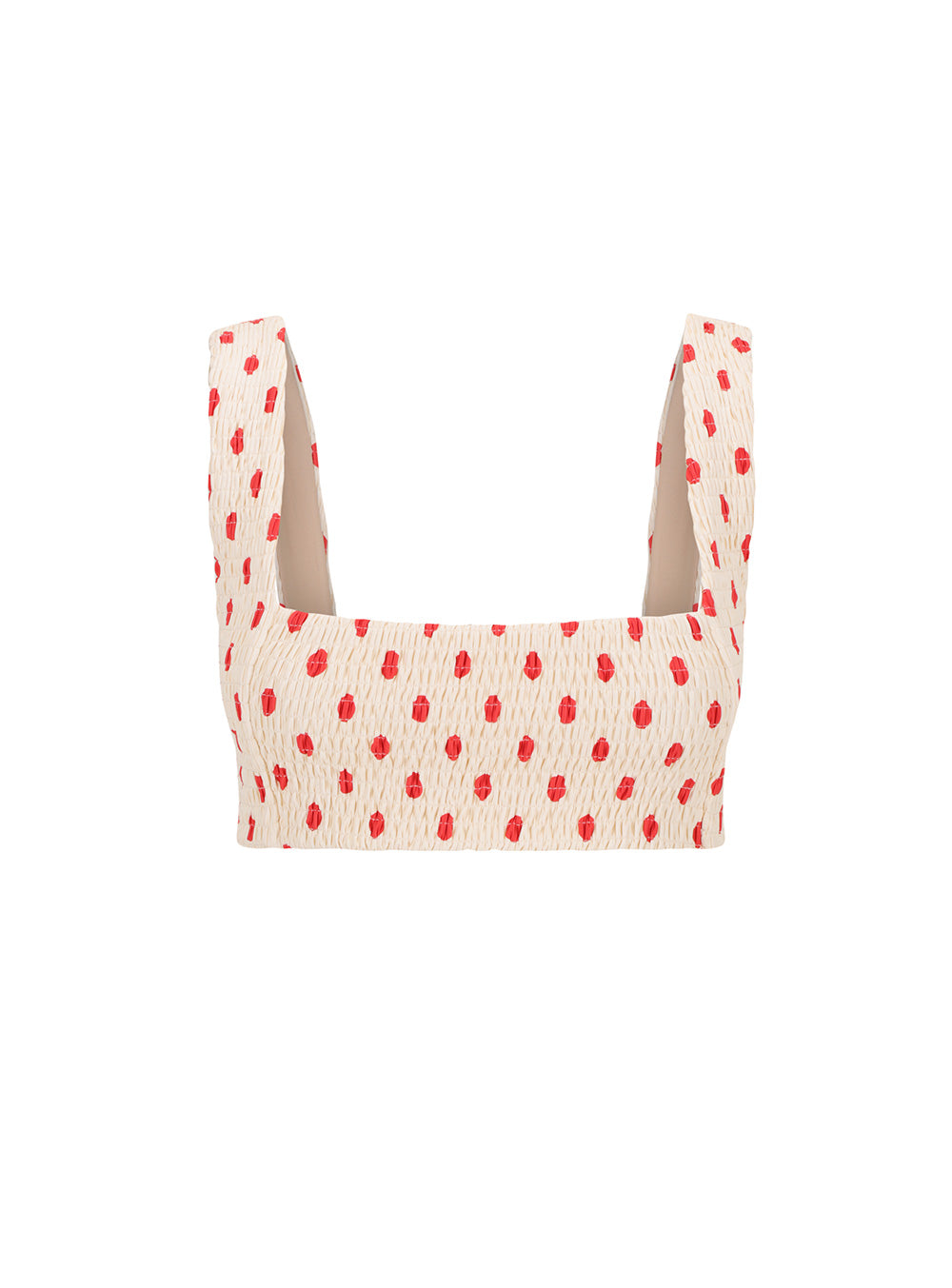 Raspberry & Cream Scrunchie Crop